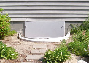 plastic crawl space access well installed in a Warren crawl space