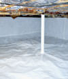 A sealed crawl space in Bradford with a vapor barrier