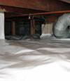 A Bradford crawl space moisture system with a low ceiling