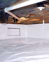 a sealed crawl space installation in Bradford