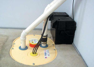 Salamanca installation of a submersible sump pump system