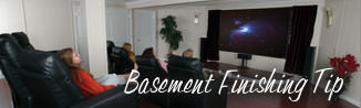 a waterproofed basement that has been finished into a family room in Port Allegany