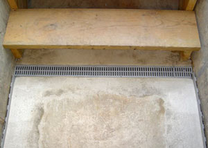 Our grated drain system installed on a leaking basement staircase in Smethport.