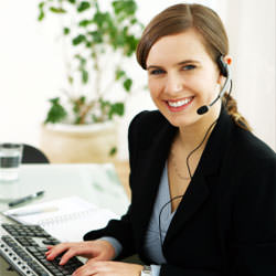 A disaster restoration customer service expert in Oil City manning the phones