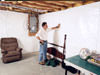 basement wall covering for creating a vapor barrier