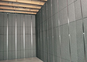 SilverGlo™ insulation and metal studs making up our Basement to Beautiful panels.  Installed in Oil City.